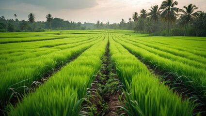 Ginger cultivation. Crop raised in farming fields.