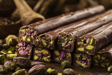 Dubai chocolate, chocolate with pistachio