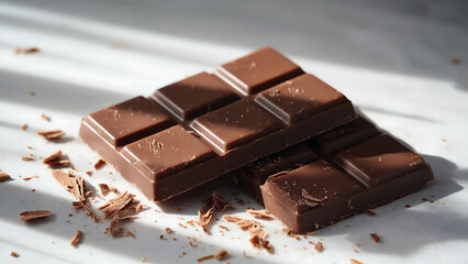 Chocolate bars with chocolate shavings
