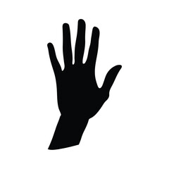 Fototapeta premium Hand black silhouette on isolated white background