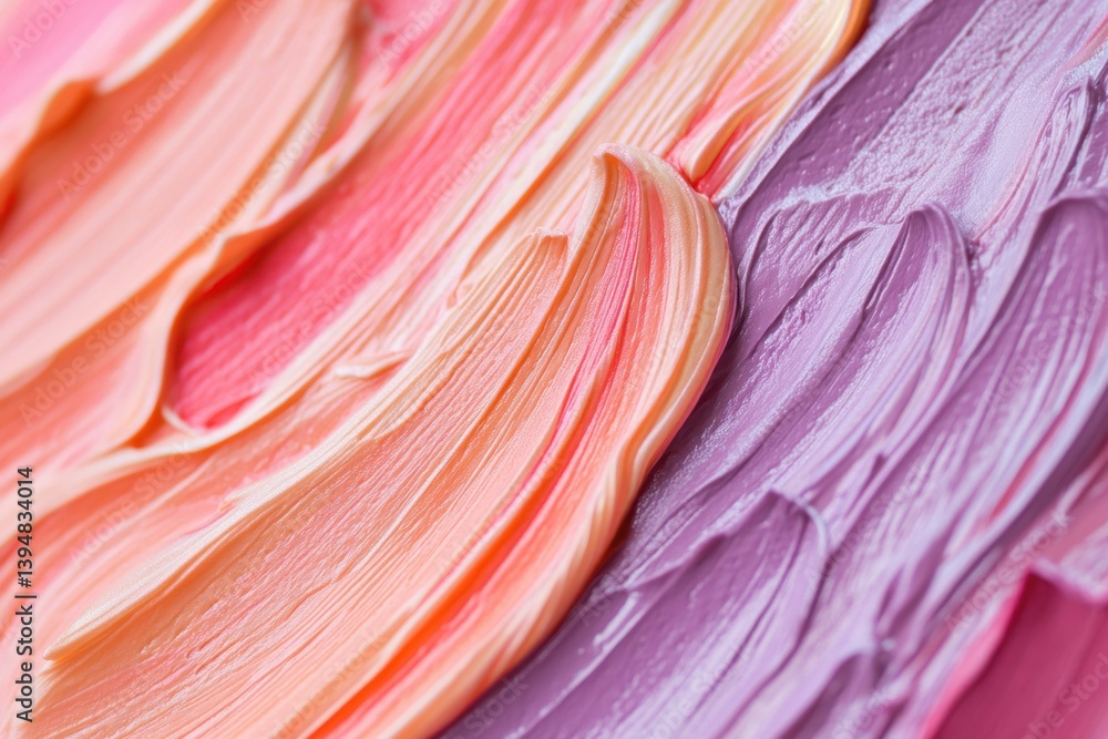 Poster artistic blend of peach and lilac paint strokes creating a textured background with a soft and dream