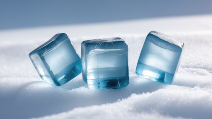 Ice cube isolation. Collection of ice cubes, separated on white.