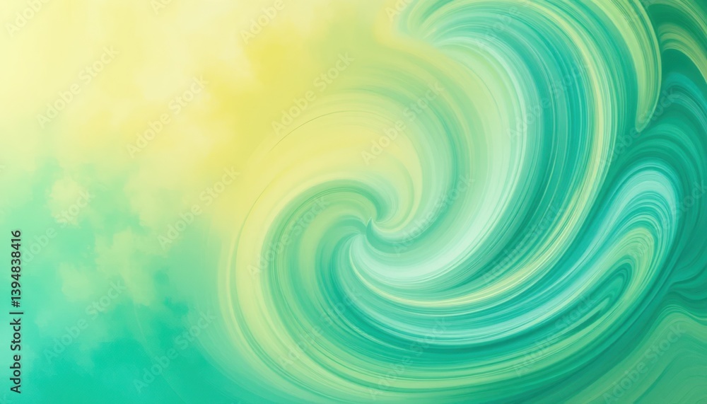 Aufkleber dynamic swirling patterns of green and yellow abstract art digital design vibrant environment close-