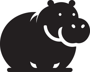 Hippo Bold Blob Style Logo Vector