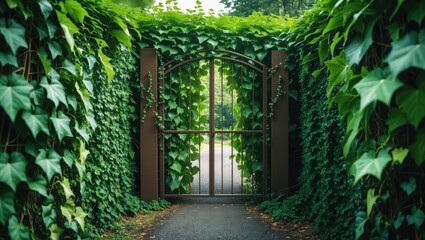 Naklejka premium Ivy wall. Hedera curl. Genuine texture of natural greenery. Typical ivy for fence decoration. Stylish leaf background. Nature idea for design.