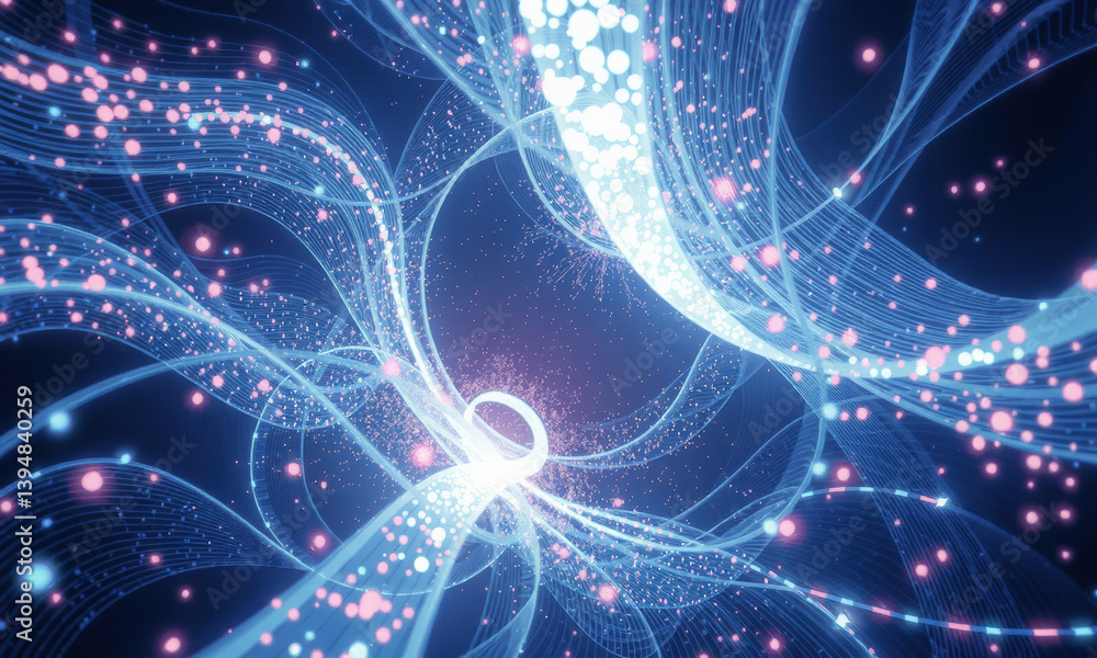 Aufkleber mesmerizing abstract representation of flowing light and particles, showcasing vibrant colors and dy