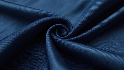 Detailed texture background of navy twill weave fabric