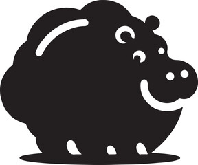 Hippo Bold Blob Style Logo Vector