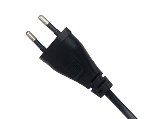 Black wire cable of usb and adapter isolated on white background with clipping path.Electronic Connector.Selection focus.