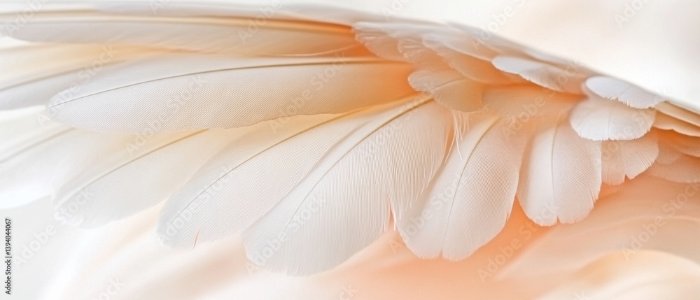 Aufkleber ethereal beauty in soft peach toned feather arrangement capturing delicate textures and light creati