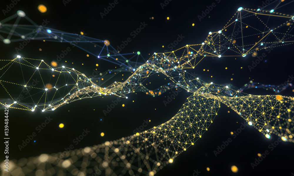 Poster stunning abstract representation of interconnected lines and nodes, creating sense of depth and move