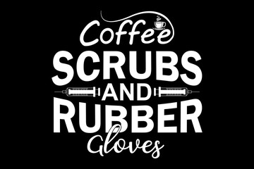 Obraz premium Coffee scrubs and rubber gloves - file contains a high-quality digital vector artwork, created with precision and detail, fully editable in Adobe Illustrator.