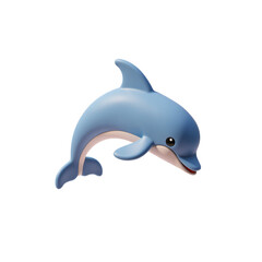 Obraz premium Dolphin Full Body Marine Animal with Cute Cartoon 3D Render Icon Illustration Style
