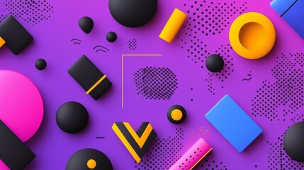 Fototapeta premium Simple geometric shapes background with modern abstract design in shades of purple, ideal for minimalist digital wallpaper or stylish presentation backdrop