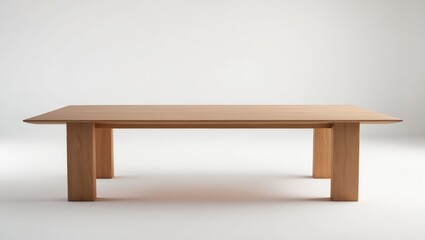 Isolated Long Wooden Chair on a White Background