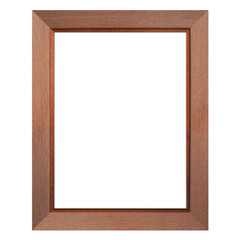 A simple wooden picture frame with a blank space for holding a photo or artwork.