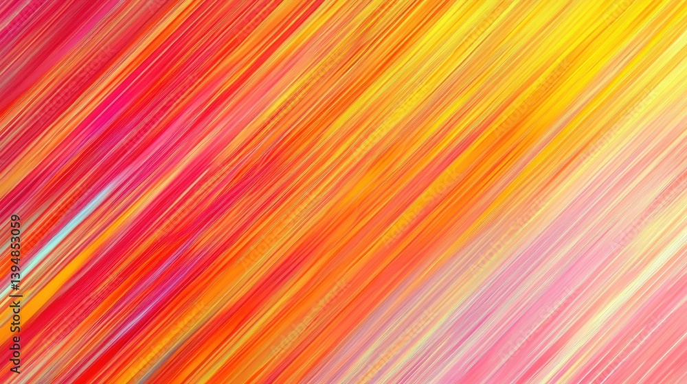 Poster vibrant diagonal strokes of yellow orange and red hues creating a dynamic abstract background with a