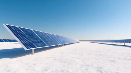Solar panels on a snowy landscape
