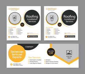 Electrician service flyer template and banner template, Professional electrical service poster and flyer template