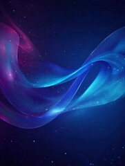 Obraz premium Abstract cosmic wave in deep space with glowing stars and nebula background digital art style for modern technology