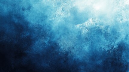 Fototapeta premium A Calming Abstract Gradient Image Transitioning from Deep, Dark Blue Hues to Ethereal Light Blue Mist, Evoking Serenity and the Beauty of Foggy Atmospheres