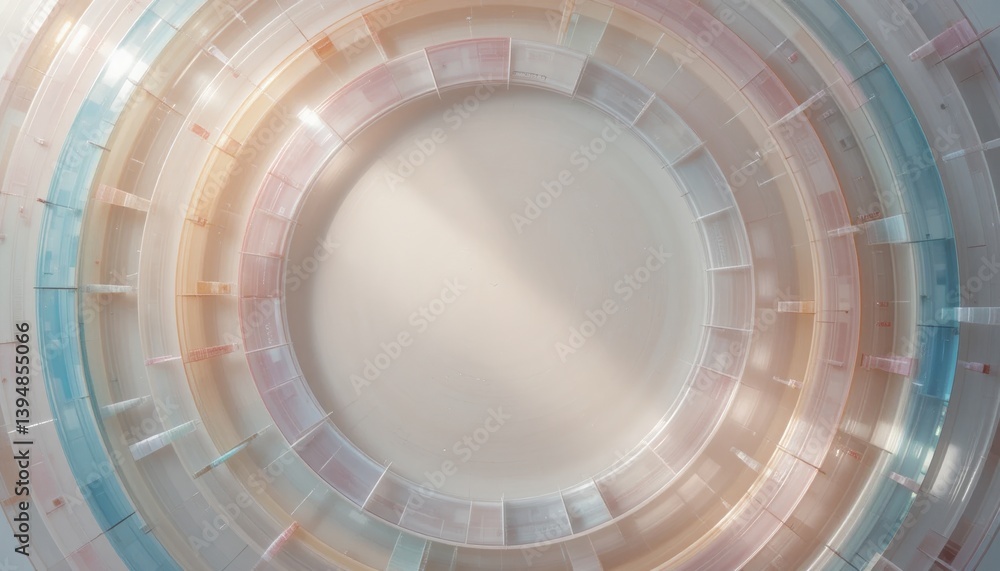 Aufkleber dynamic circular design concept studio environment abstract art modern aesthetics top-down view inno