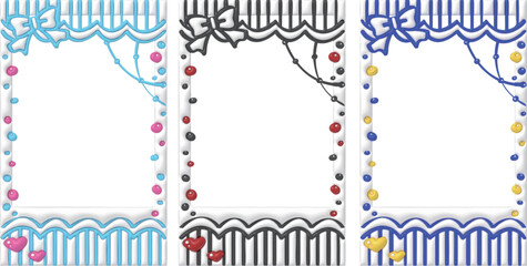 落書き チェキ ぷっくり デコレーション フレーム カラーバリエーション