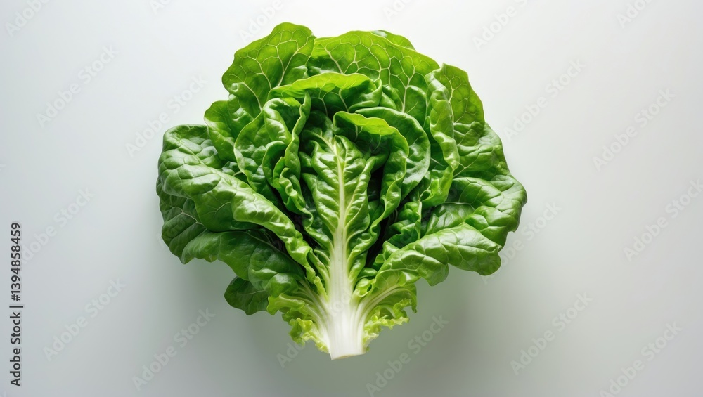 Poster single salad leaf on a white backdrop. complete depth of field. clipping path.