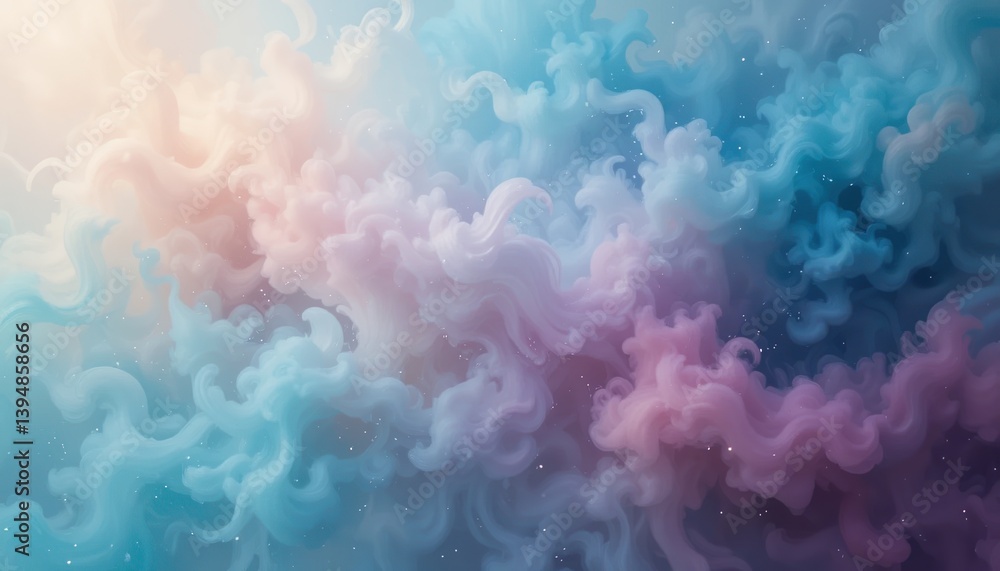 Aufkleber ethereal cloudy sky formation digital art abstract elements soft color palette high angle view dream