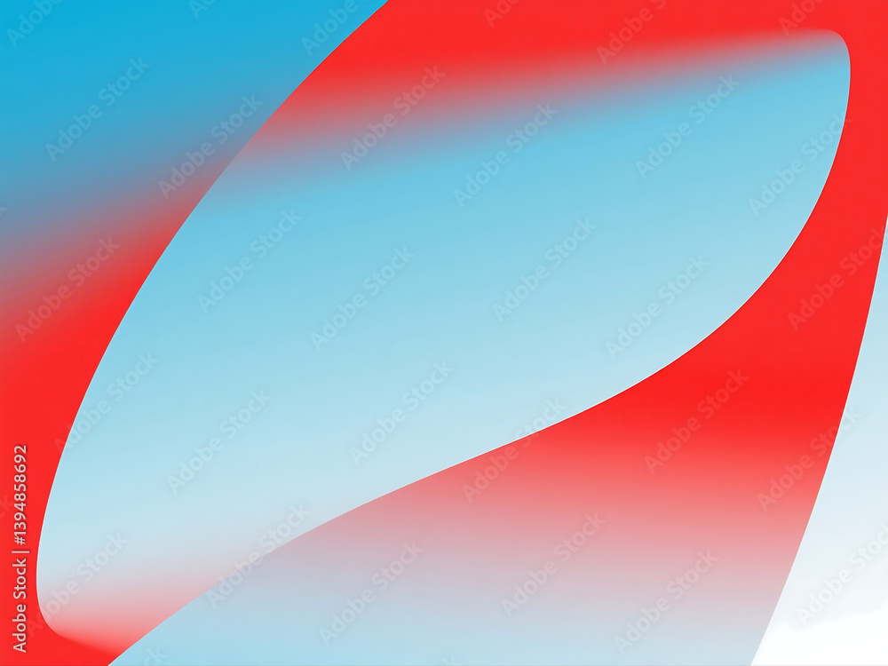 Poster abstract gradient background with dynamic blue and red fluid shapes, modern minimalist design for lu