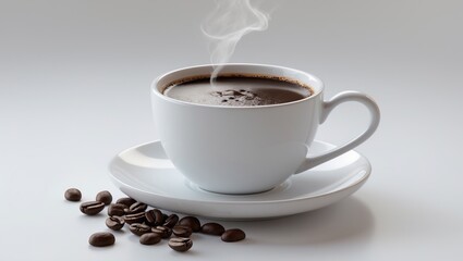Fototapeta premium A cup of coffee set against a white background