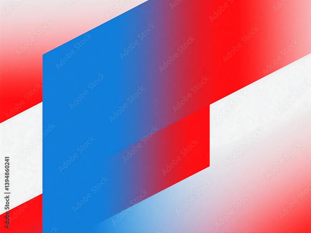Poster abstract gradient background with dynamic blue and red fluid shapes, modern minimalist design for lu
