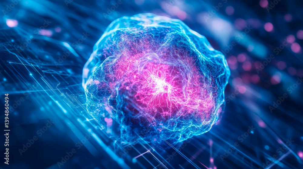 Poster cellular nexus: a biological structure network concept with interconnected vibrant energy for scienc