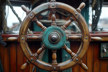 Antique Ship Steering Wheel