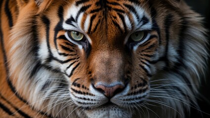 Fototapeta premium Detailed view of authentic cat fur highlighting the texture and design of the black stripes