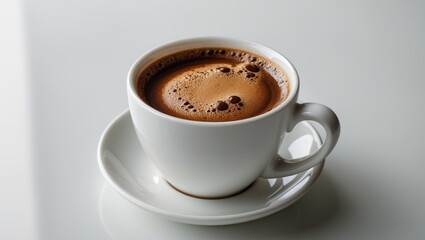 Americano coffee served in a cup with a white background