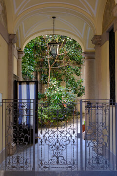 Old residential building along via Fratelli Ruffini in Milan, Italy