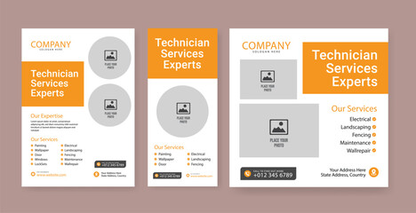 Electrician abstract banner template, electrical service job advertisement, wireman rectangle size ad, electricity plug flyer leaflet concept