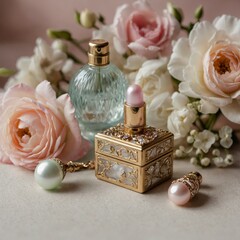 rose and pearl necklace