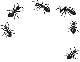 Carpenter Ant Vector | Black Ant Silhouette Clipart Illustration