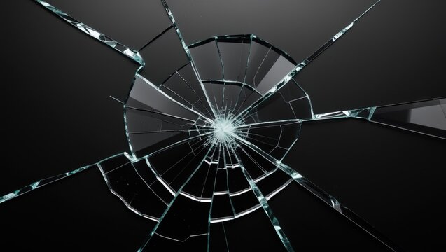fragmented glass displayed on a black surface