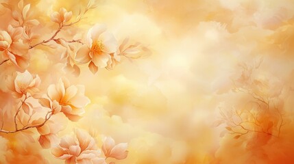 Vibrant blossoms in bloom, colorful painting of flowering tree in spring blooming