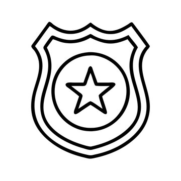 recommend clip art: Police badge vector icon law enforcement sheriff star security symbol protection outline illustration 