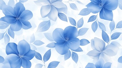 Fototapeta premium Serene blue flowers on white, stunning floral display for tranquil elegance elegant
