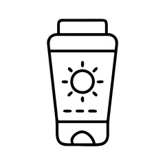Sunscreen lotion bottle vector icon for sun protection and skin care product for summer travel  ml