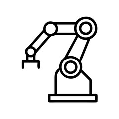 Industrial robotic arm vector illustration for automation and manufacturing process design element use