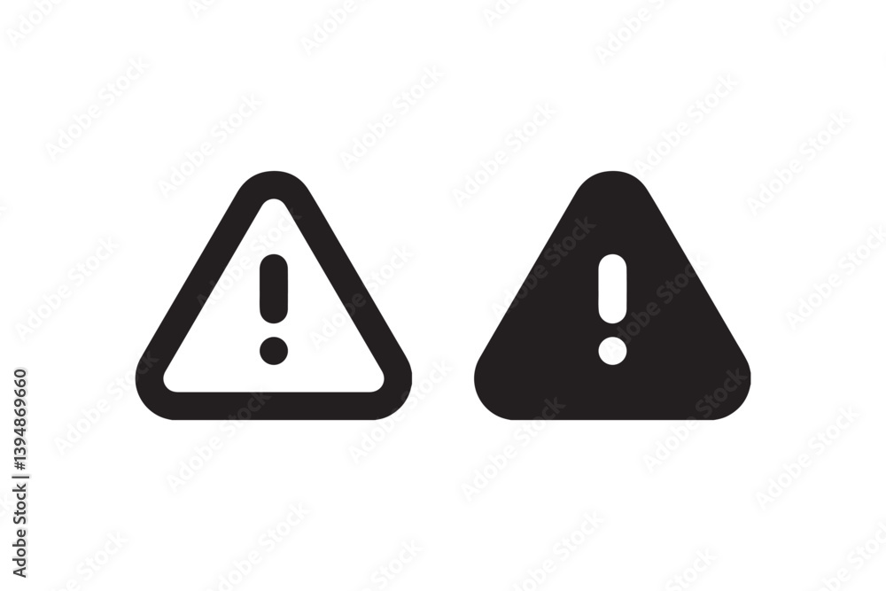 Poster warning triangle icons with exclamation mark vector