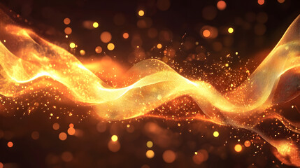 field with pulsating electromagnetic waves and glowing effects 