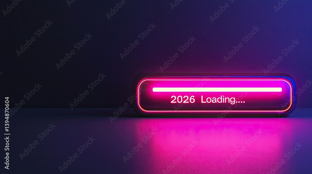 Fototapete minimalist yet striking neon sign with a progress bar and 