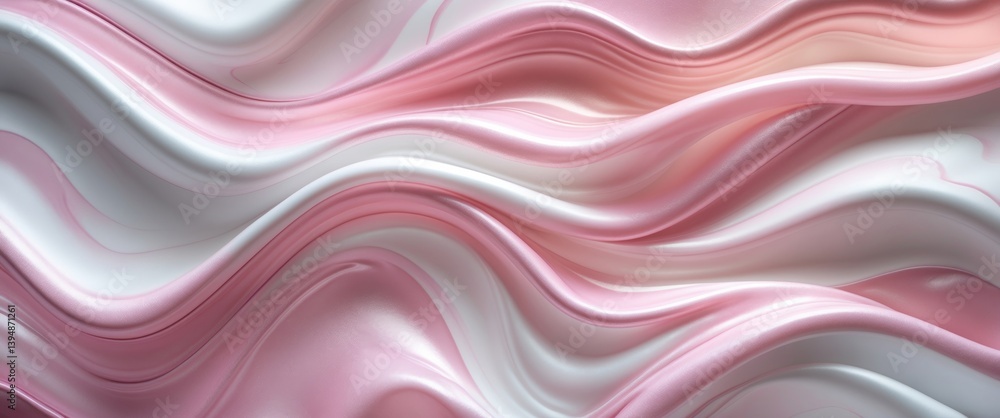 Poster elegant wave sheet and fine structure on a luxury pink and white textured backdrop